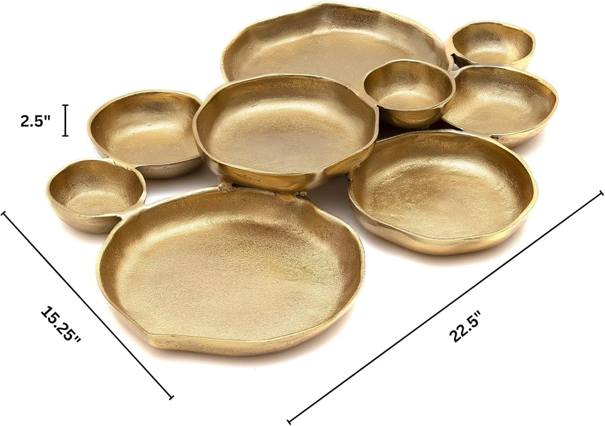 Cluster Decorative Bowls, Bright Gold Brass – Decoration, Snack Tray Bowl