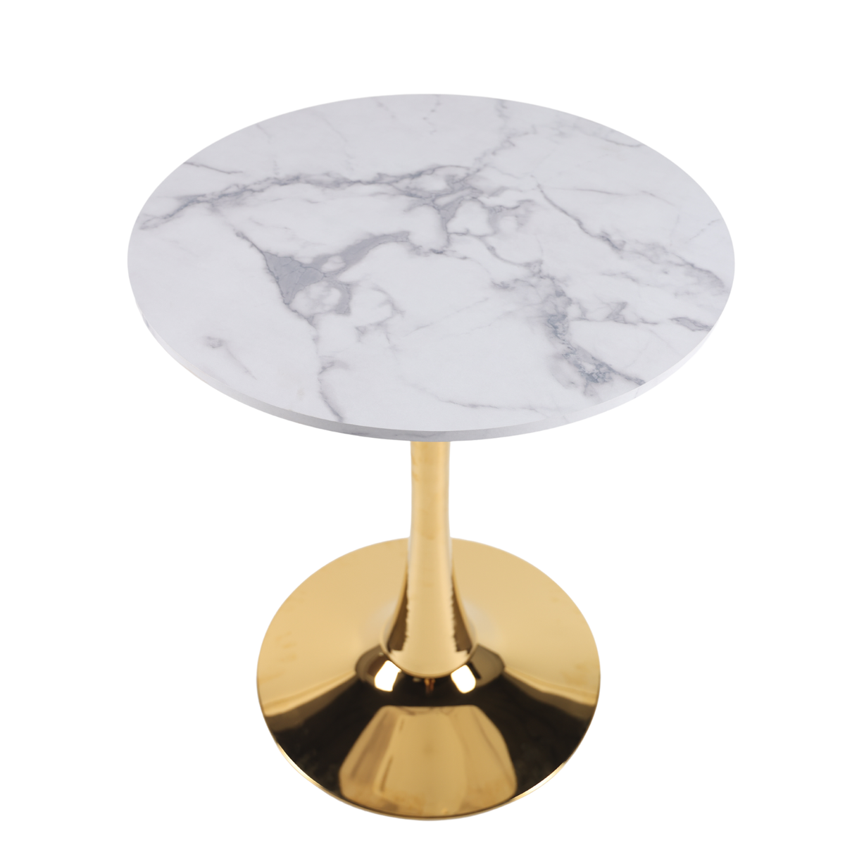 Mid – Century Tulip Dining Table With White Marble Top