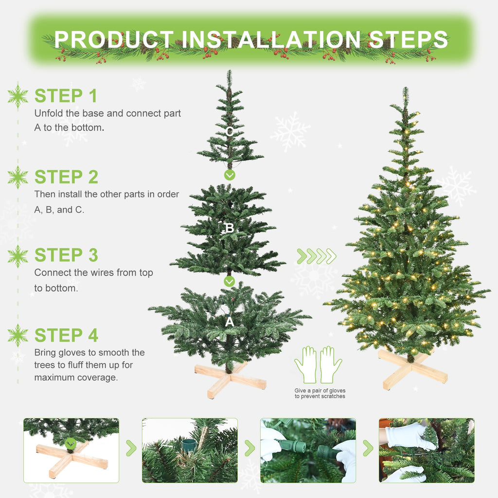 7ft Pre – Lit Christmas Tree with 400 Warm White LED Lights