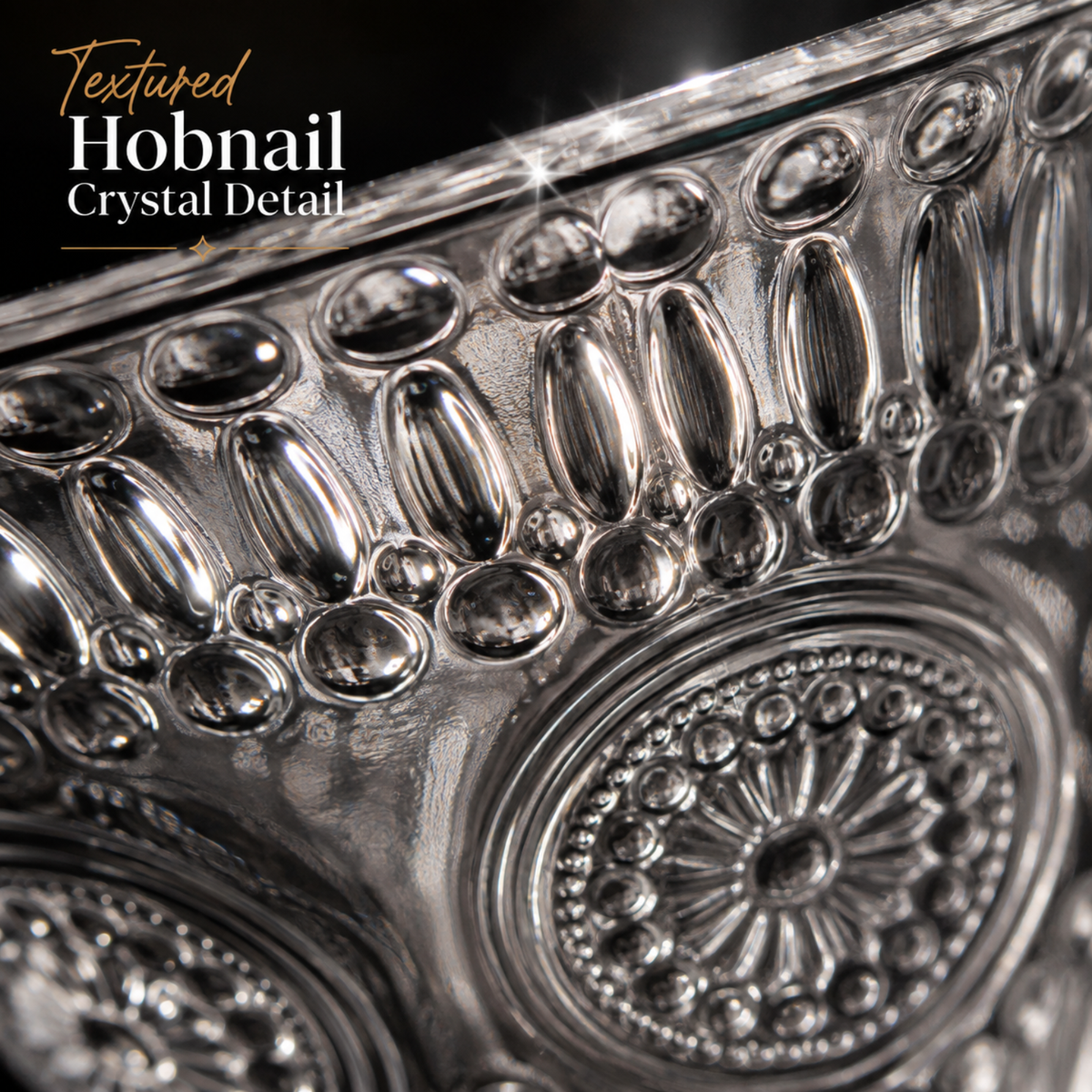 Tonal Hobnail Martini Glassware, Set of 6