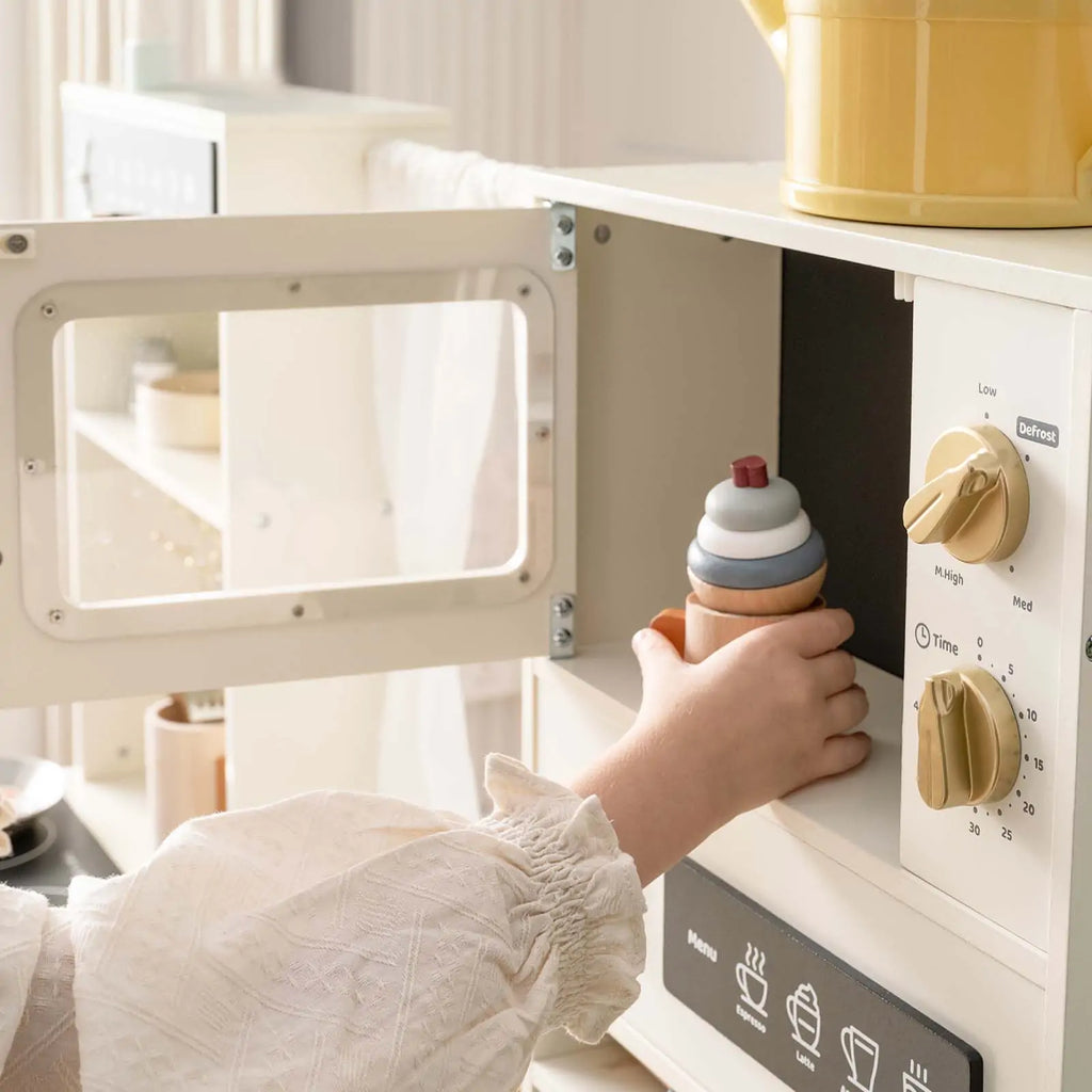 Tiny Land® Play Kitchen with Running Water – Iconic Aqua Kitchen in Cream