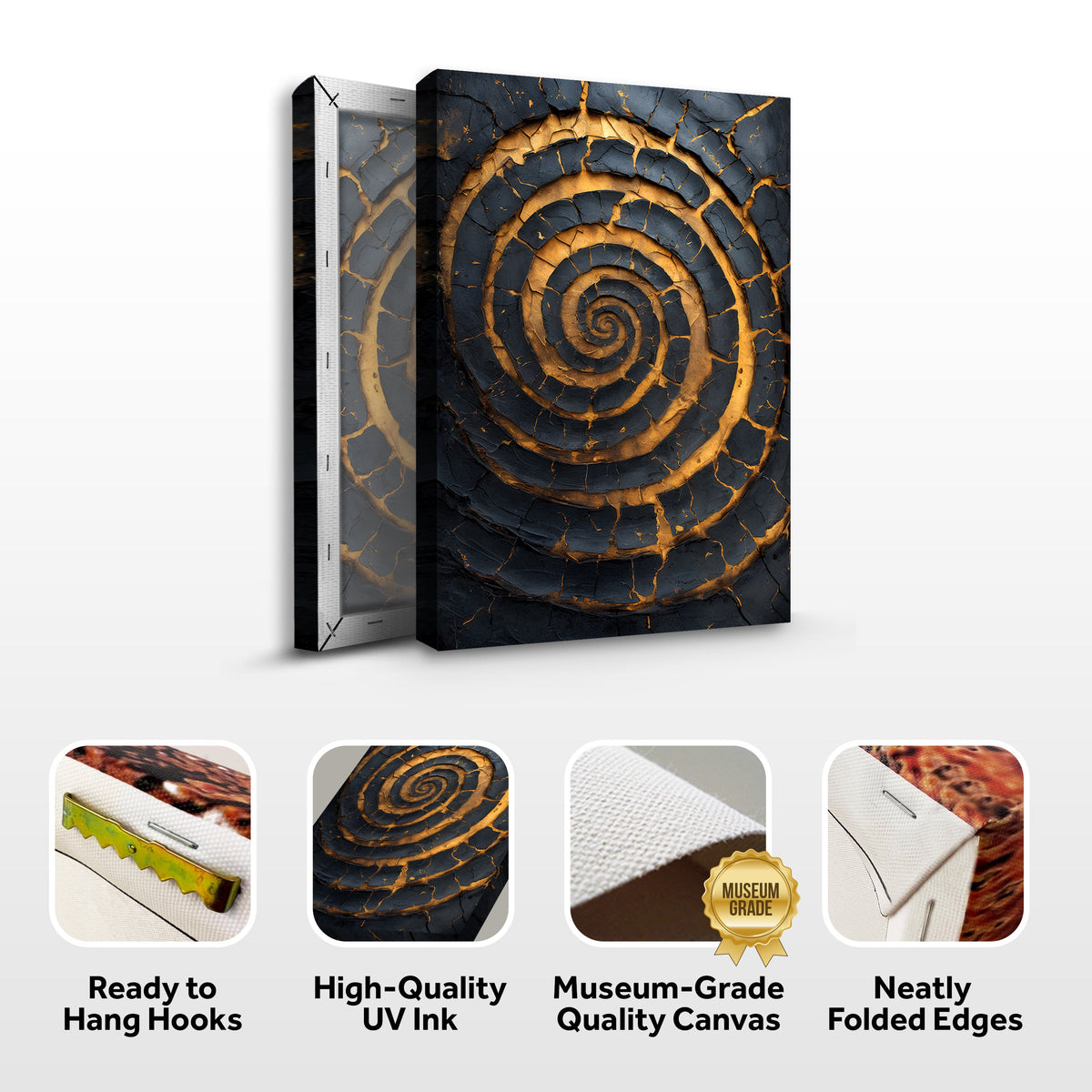 Black and Gold Spiral Wall Art
