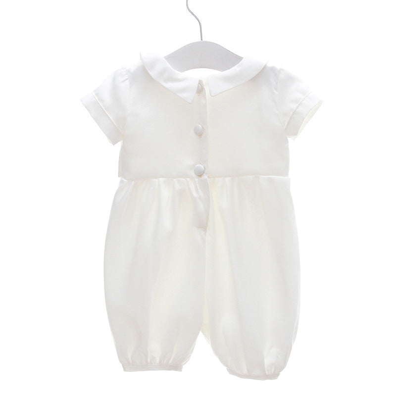 Boy's White Full Moon Full Year Wine Suit With Hat Dress Two – piece Set
