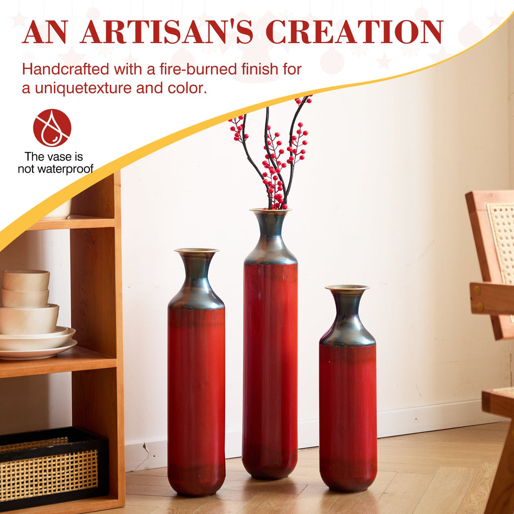 Artisanal Fire – Finished Metal Vases, Set of 3