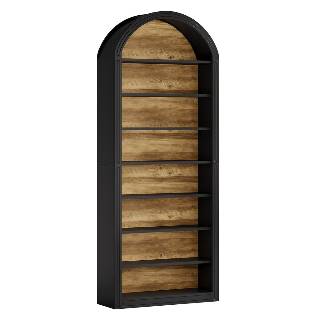 79.53" Tall 8 – Tier Black Arched Open Bookshelf