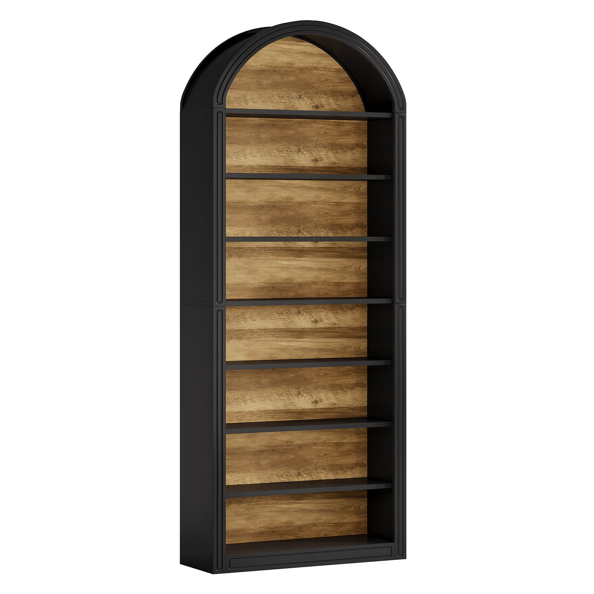 79.53" Tall 8 – Tier Black Arched Open Bookshelf