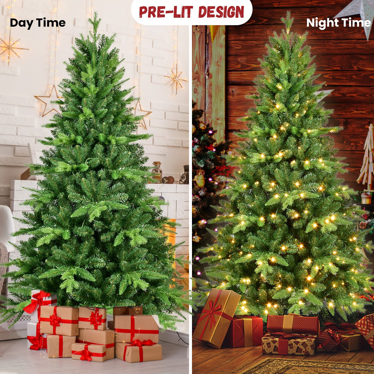 5ft Pre – Lit Christmas Tree with 250 Warm Lights