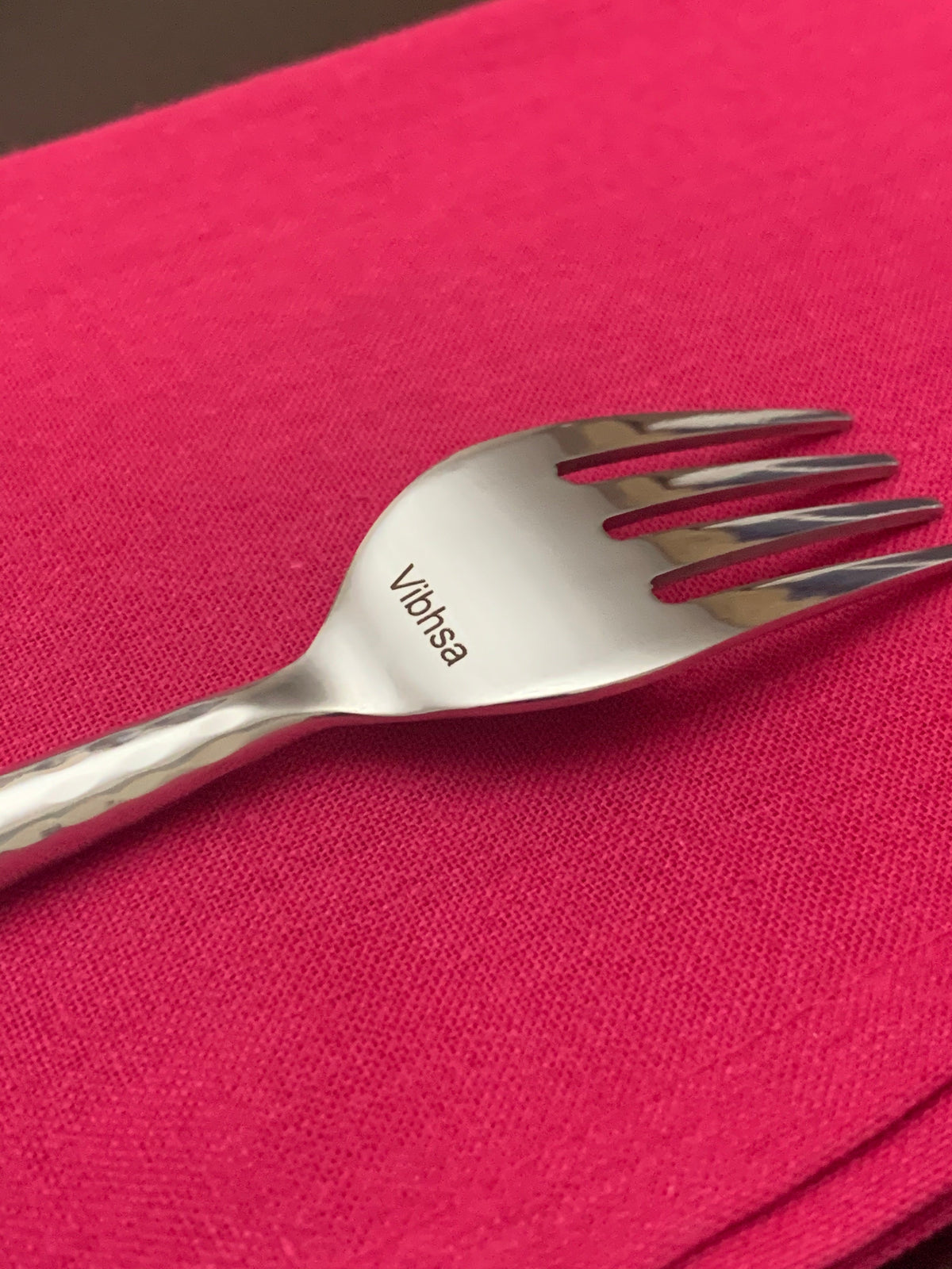 Vibhsa Hammered Silver Flatware Stainless Steel Set of 20