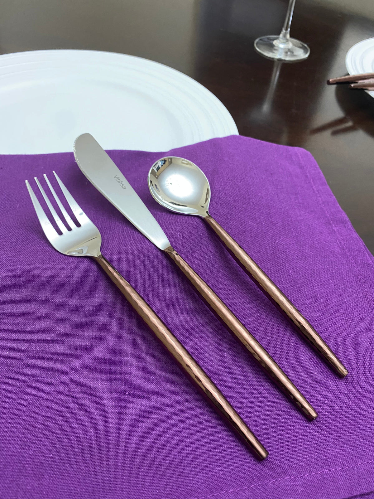 Hammered Stainless Steel Flatware 36 – Piece Set