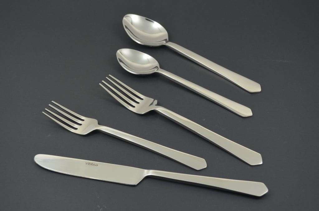 Vibhsa Flatware set of 20 Pieces in Silver Stainless Steel