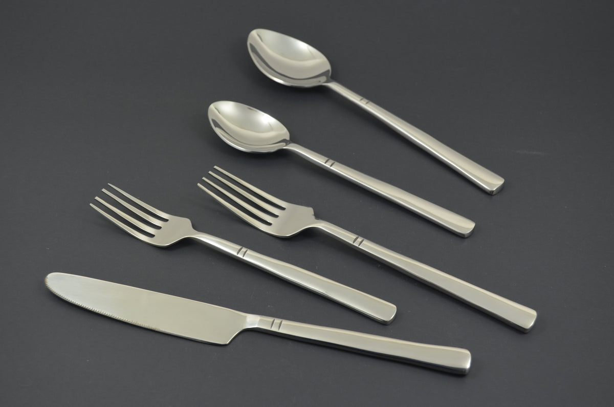 Vibhsa Modern Flatware set of 20 Pieces Silver Stainless Steel