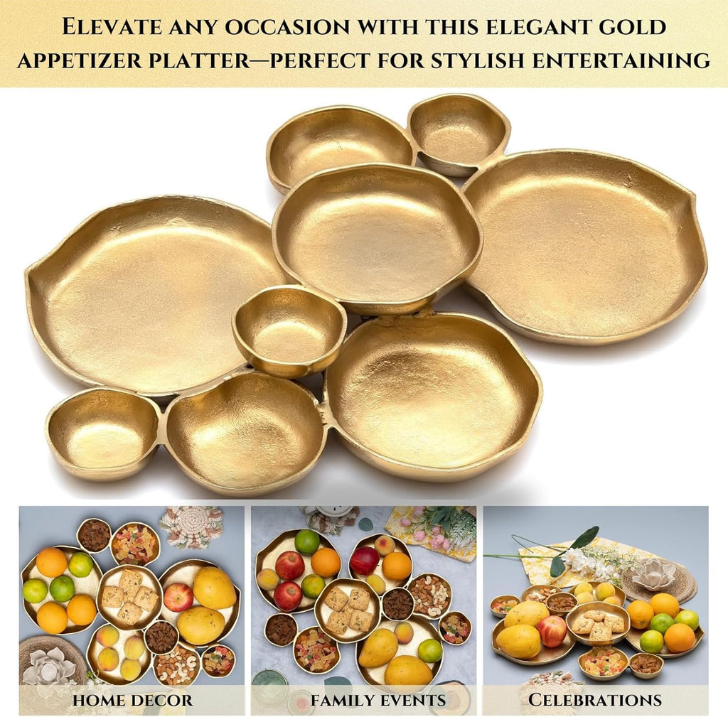Cluster Decorative Bowls, Bright Gold Brass – Decoration, Snack Tray Bowl