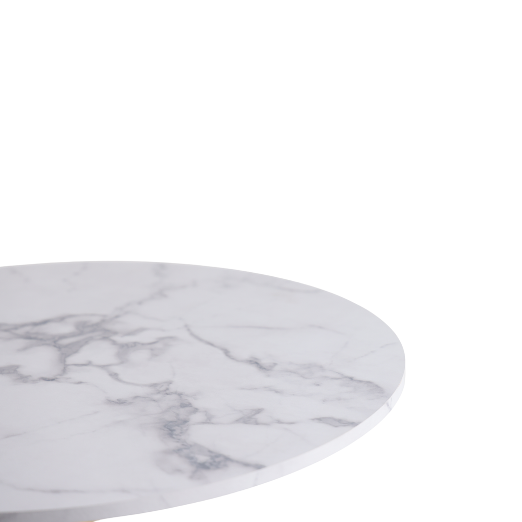 Mid – Century Tulip Dining Table With White Marble Top