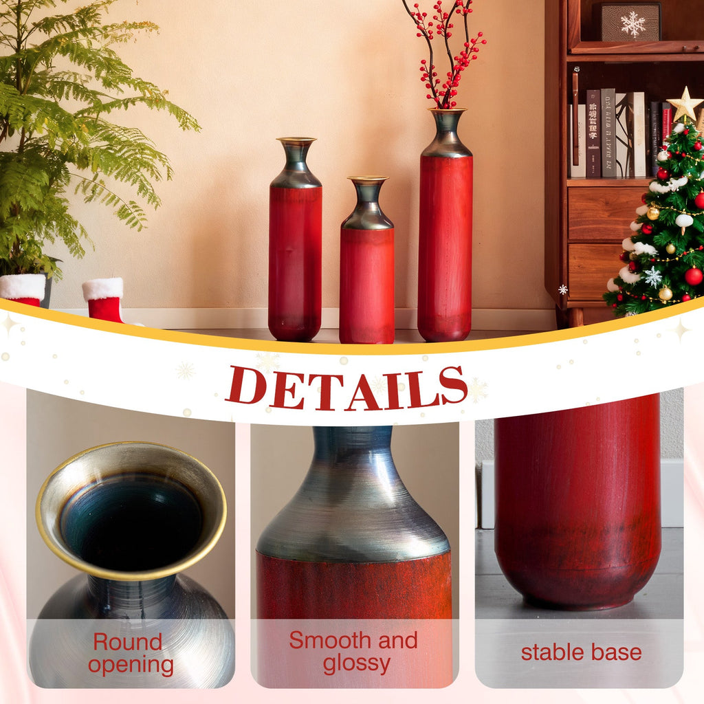 Artisanal Fire – Finished Metal Vases, Set of 3