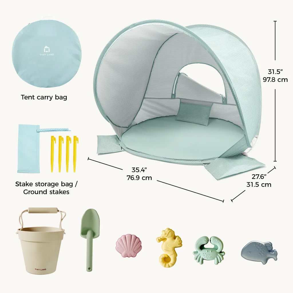 Tiny Land® One – Stop Beach Toy & Tent Set
