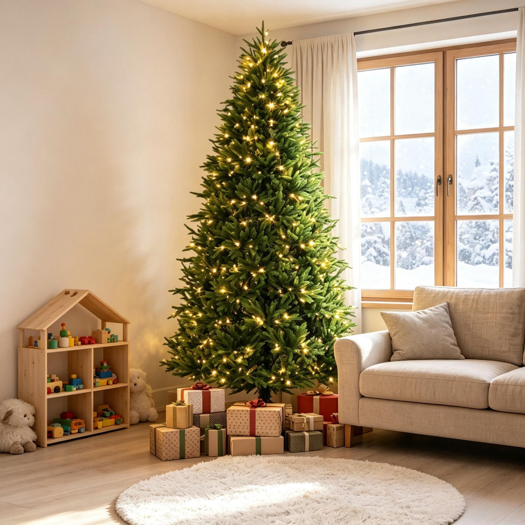 7.5 – Foot Hinged Nordmann Fir Prelit Christmas Tree