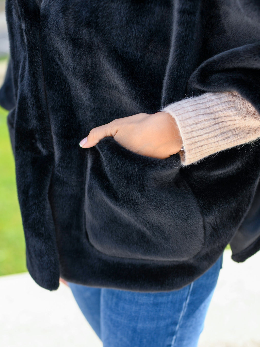 Audrey Faux Fur Poncho