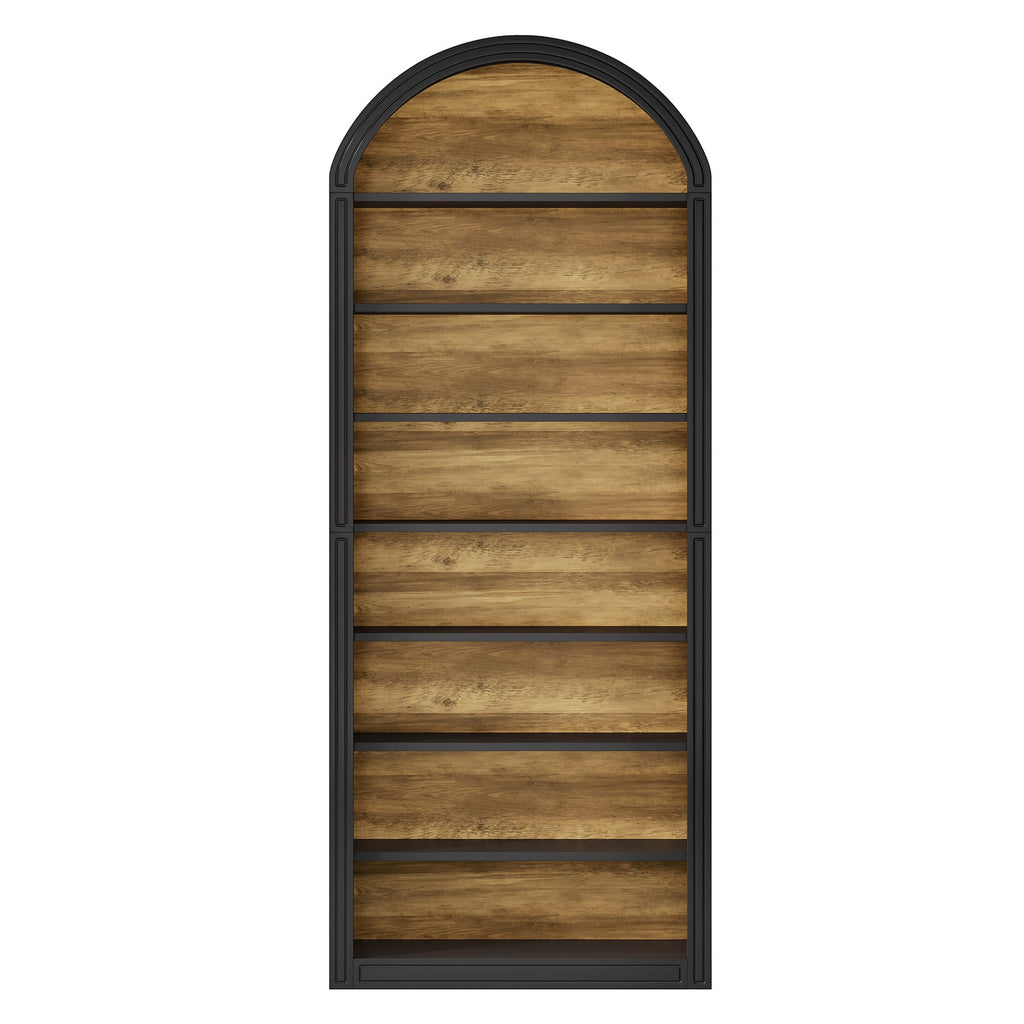 79.53" Tall 8 – Tier Black Arched Open Bookshelf