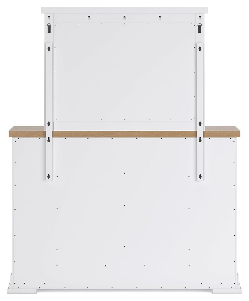 Ashbryn – Dresser And Mirror – White / Natural
