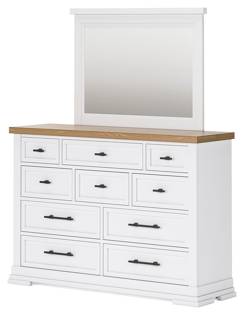 Ashbryn – Dresser And Mirror – White / Natural