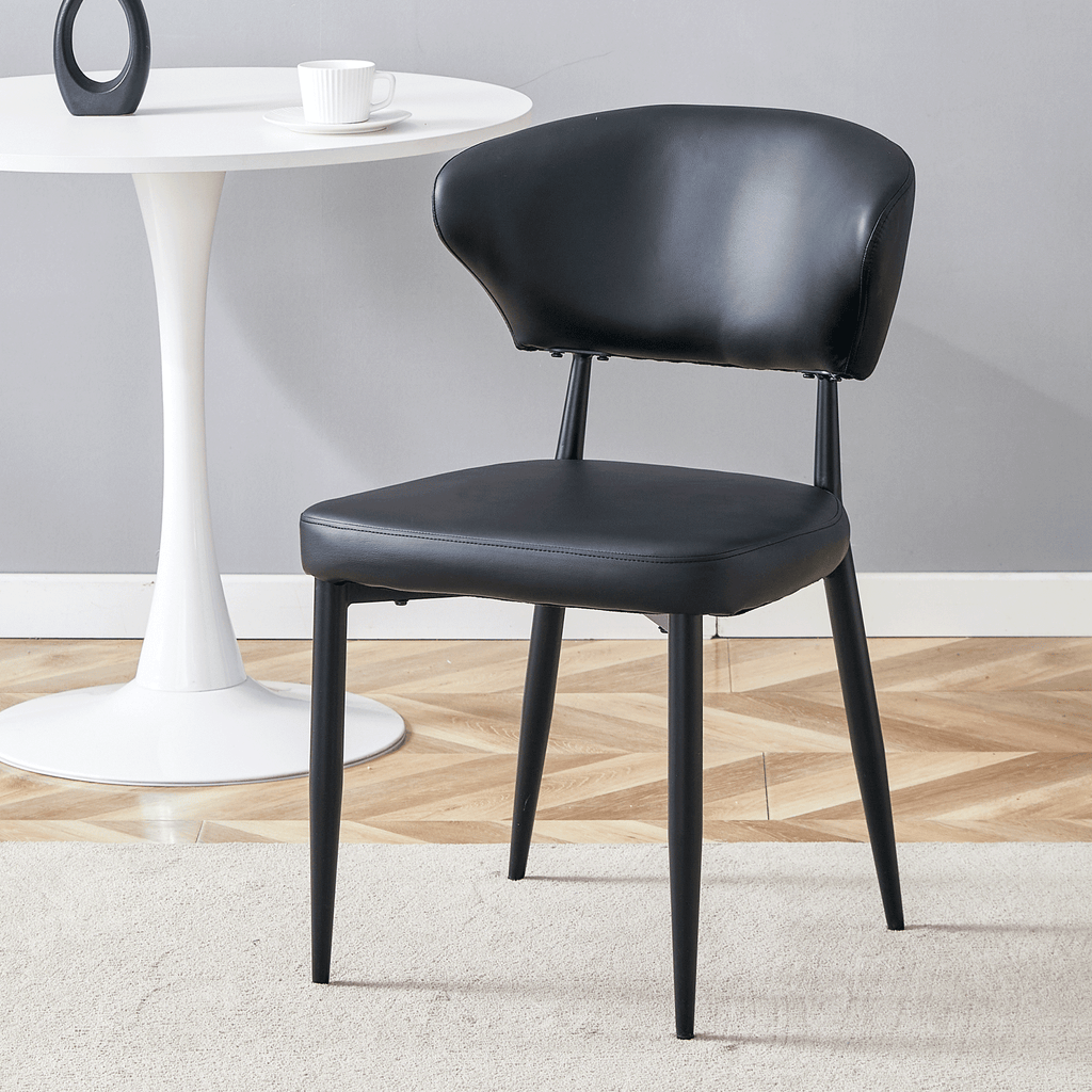 Black Minimalist Ergonomic Dining Chair – Set of 4