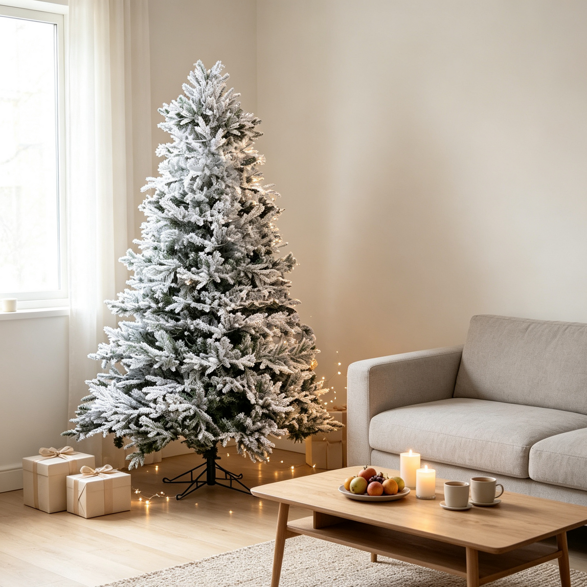 7 FT Snow – Flocked PE/PVC Hybrid Christmas Tree
