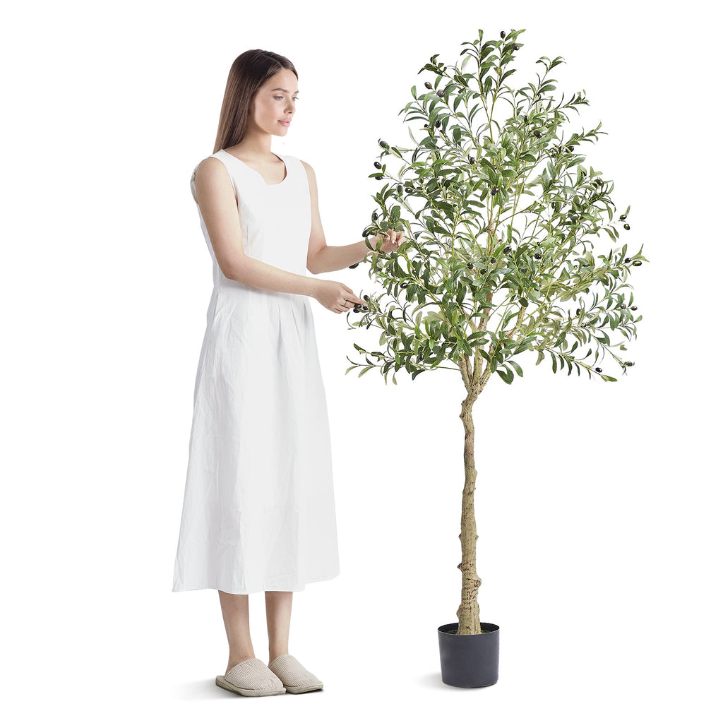 6 FT Tall Artificial Olive Tree – Lifelike Design for Your Space