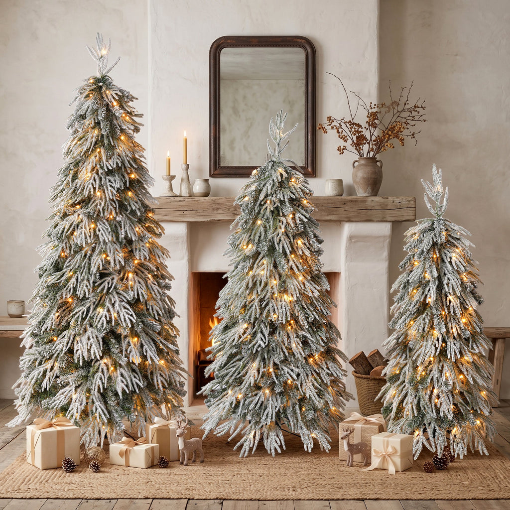 Snowy Cascading Christmas Trees 3 – Piece Set