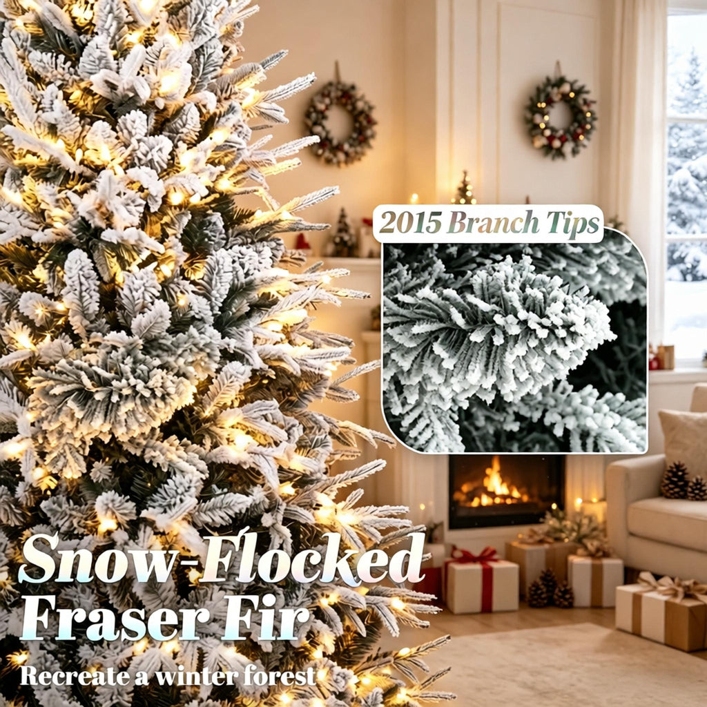 Pre – lit Flocked Christmas Tree