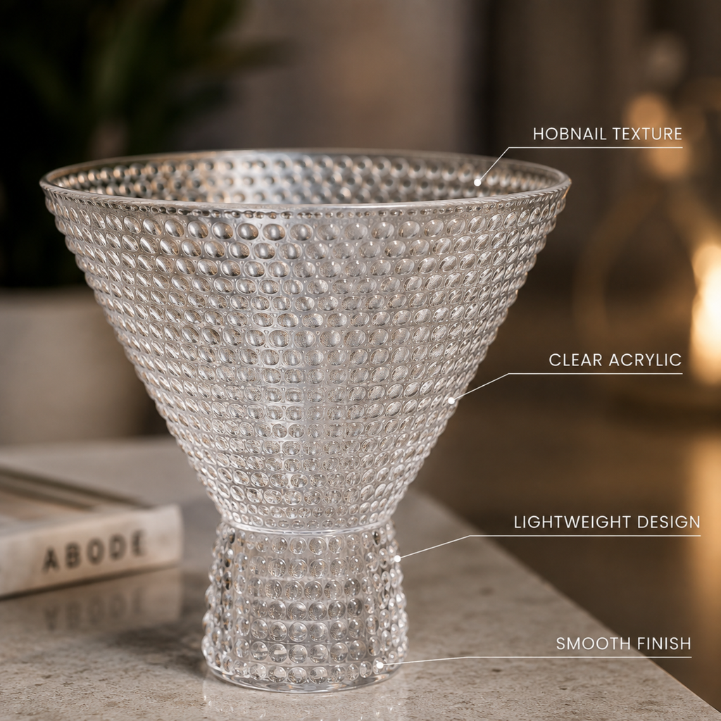 Barcelona Acrylic Martini Hobnail Glassware, Set of 6