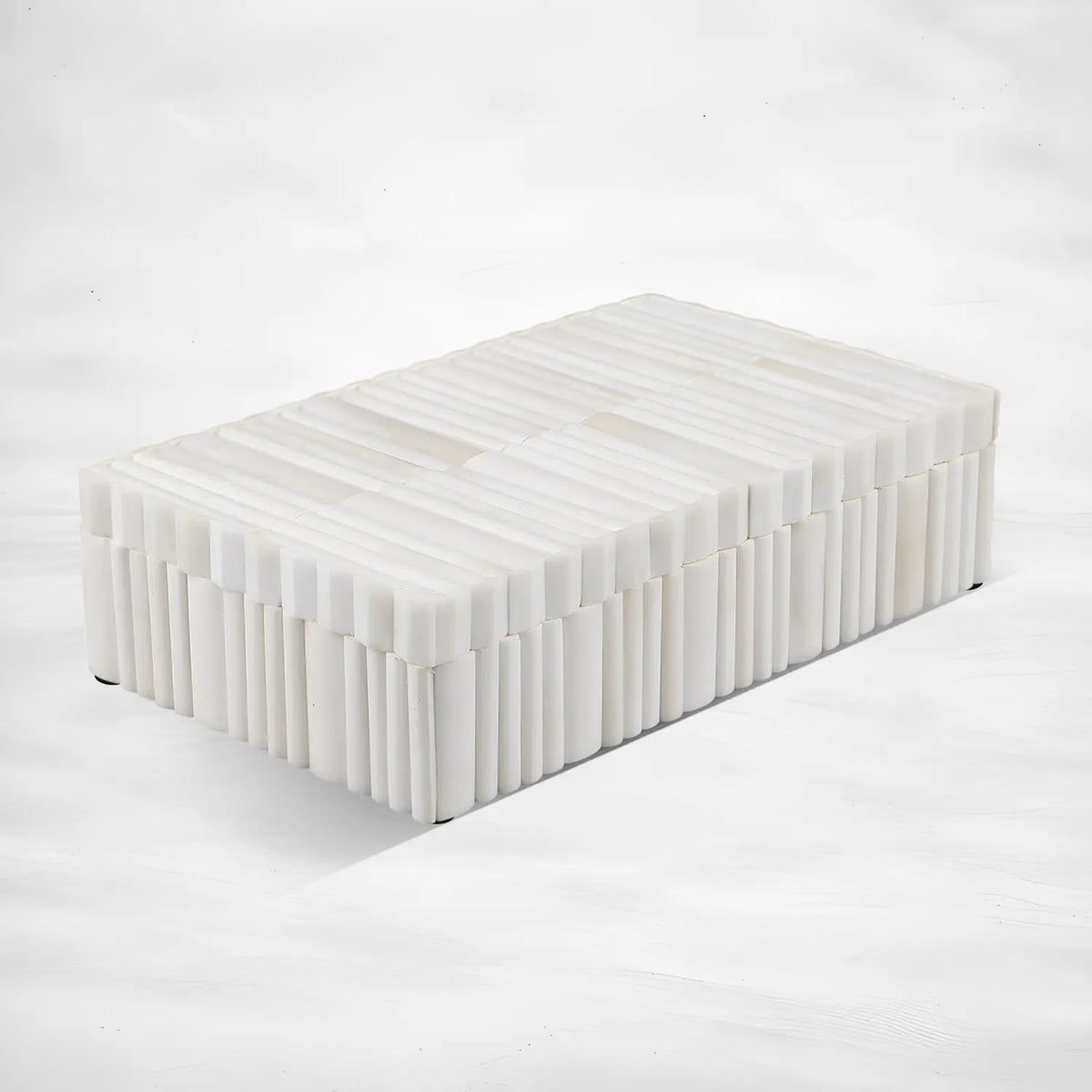 Ivory Stem Bone Inlay Decorative Storage Boxes Centerpiece