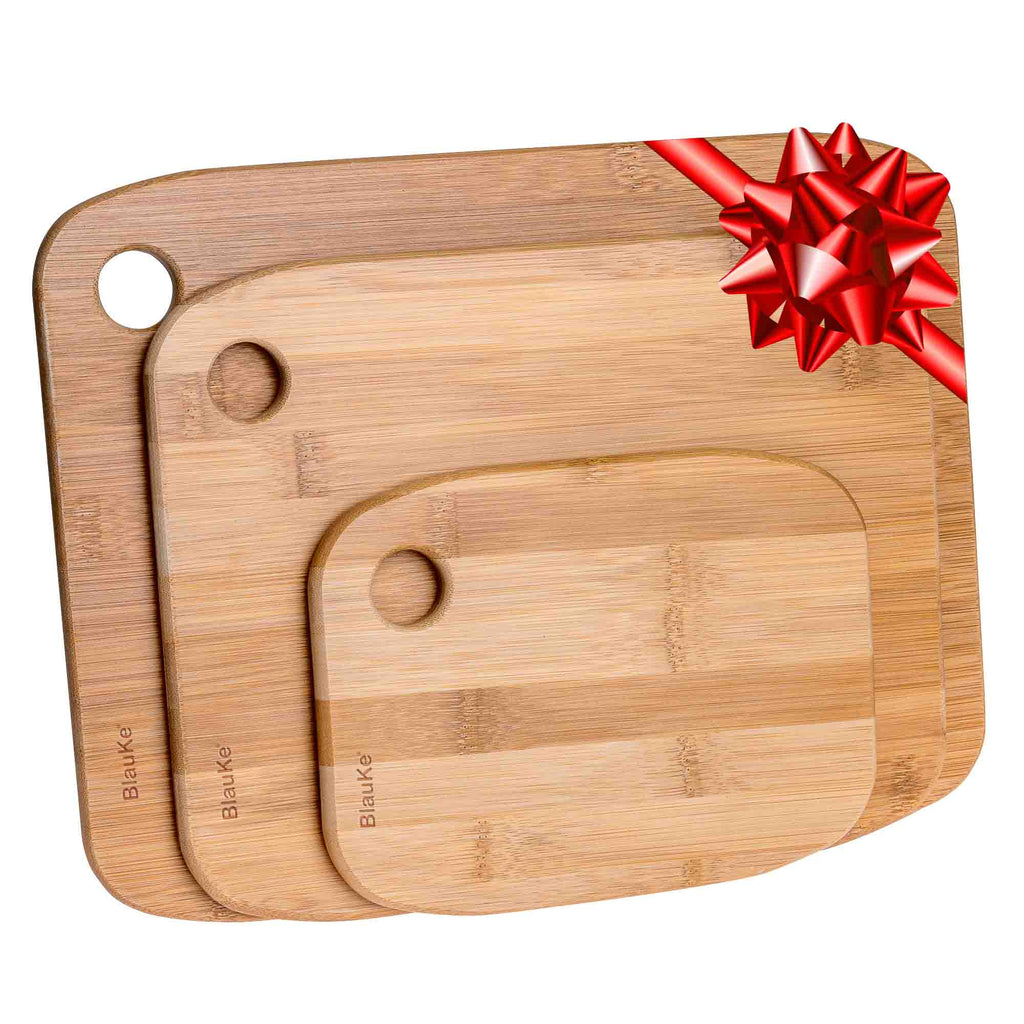 Wooden Cutting Boards for Kitchen – Bamboo Chopping Board Set of 3
