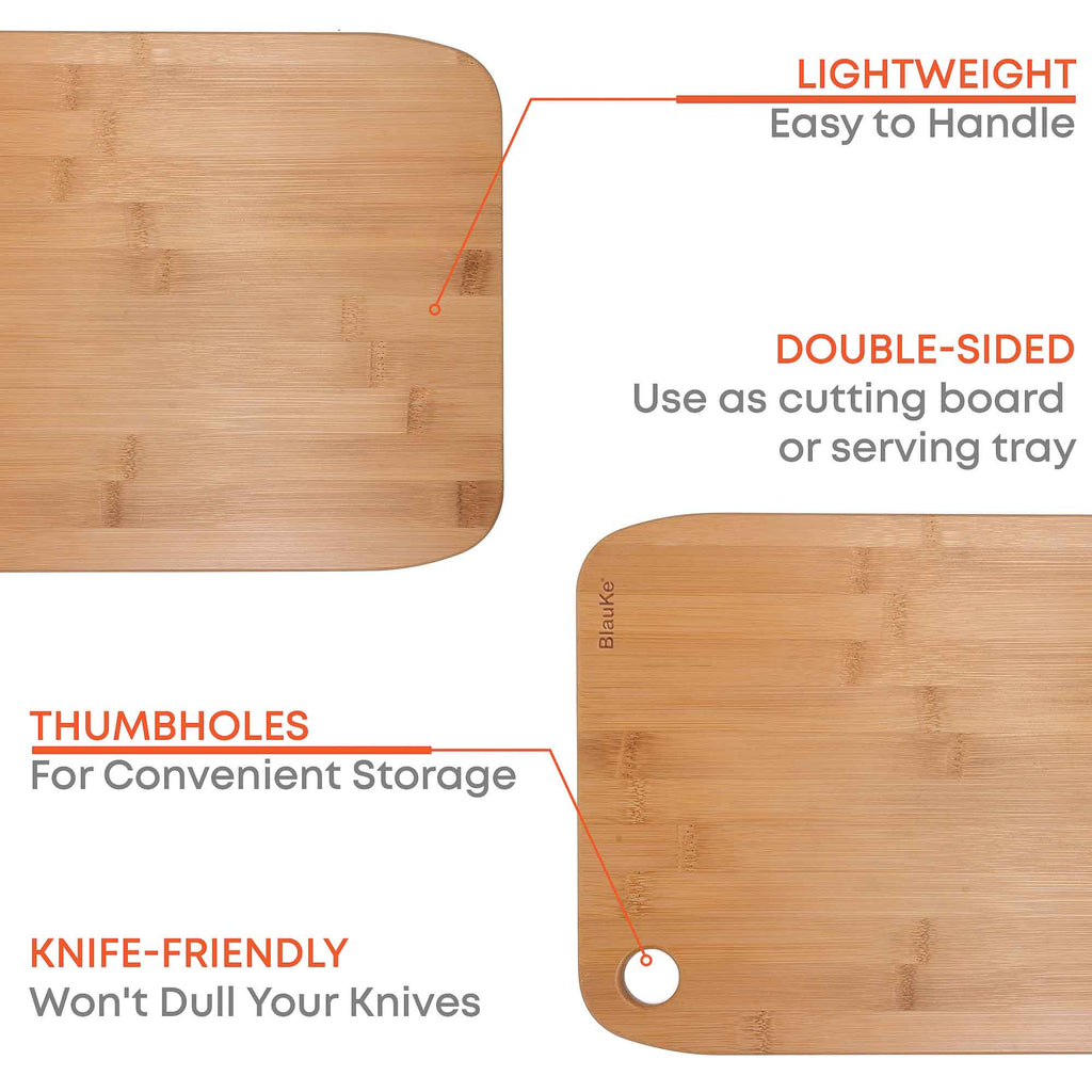 Wooden Cutting Boards for Kitchen – Bamboo Chopping Board Set of 3