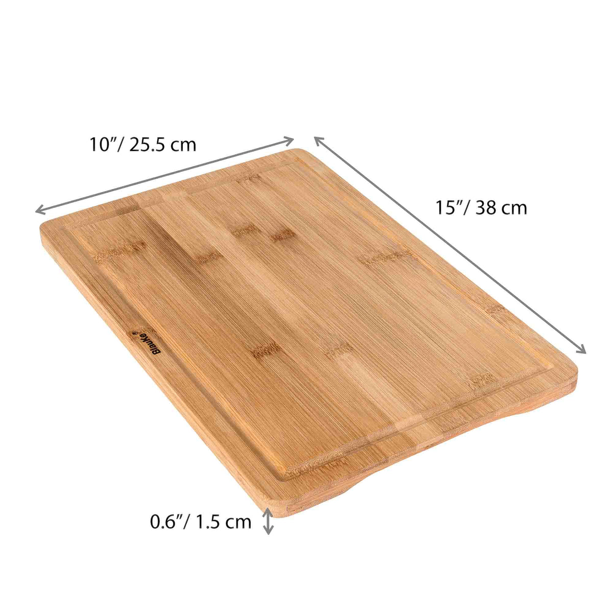 Wood Cutting Board for Kitchen 15x10 inch – Wooden Serving Tray – Large Bamboo Chopping Board with Juice Groove and Hand
