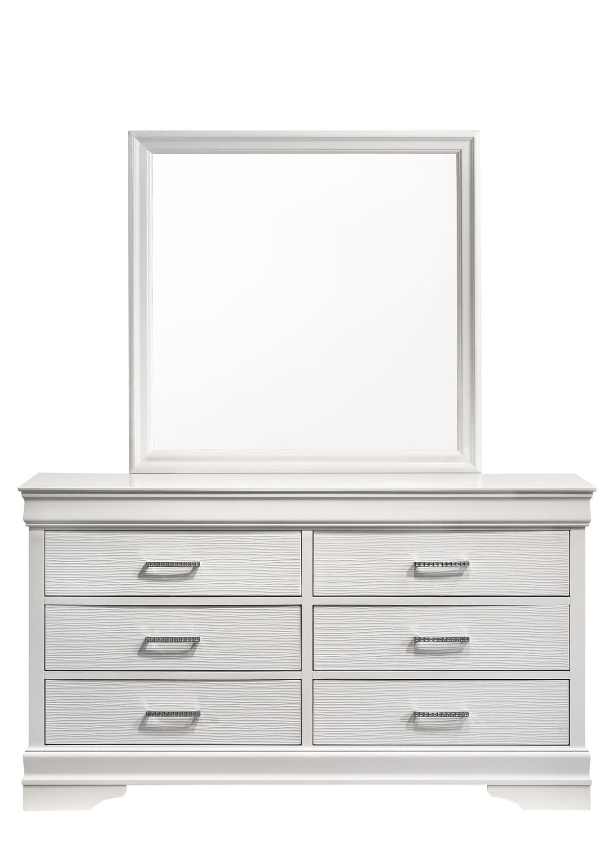 Modern 6 Drawer Dresser in White