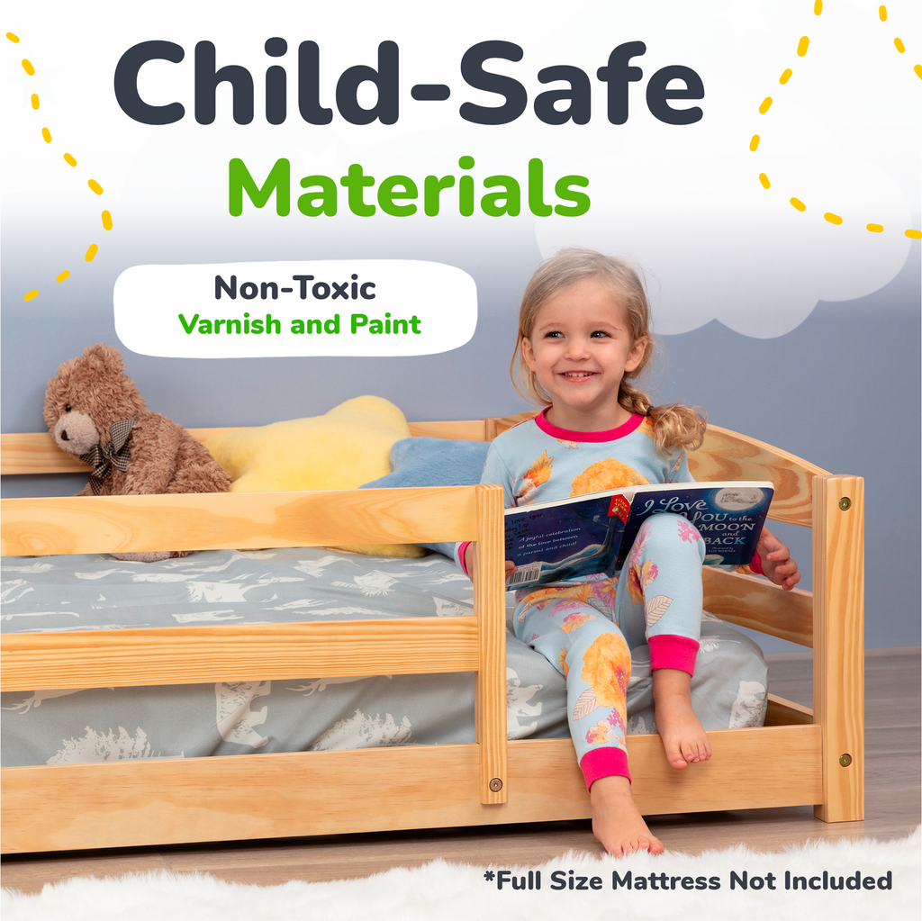 Full – Size Montessori Floor Bed with Strong Slatted Frame