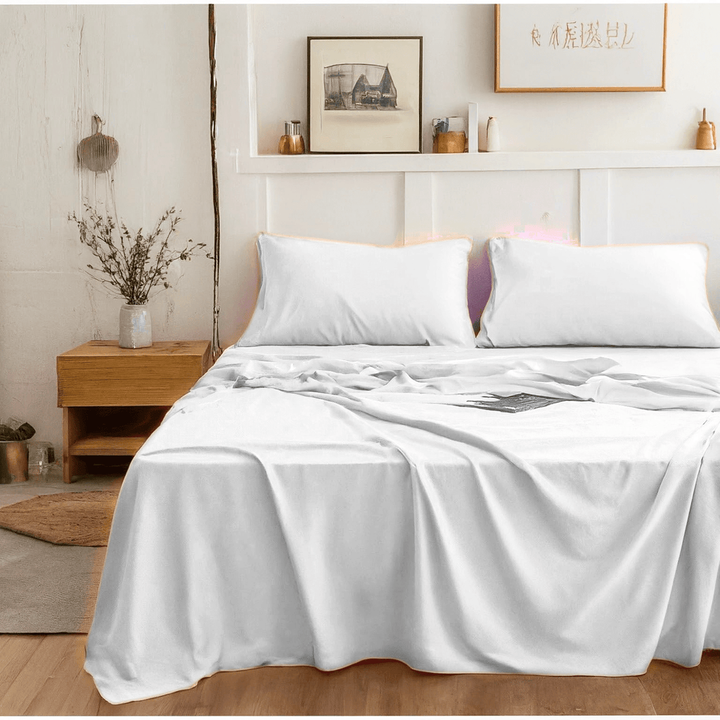 Tache Microfiber Cloud White Bed Sheet Set (505 – CW – BSS)