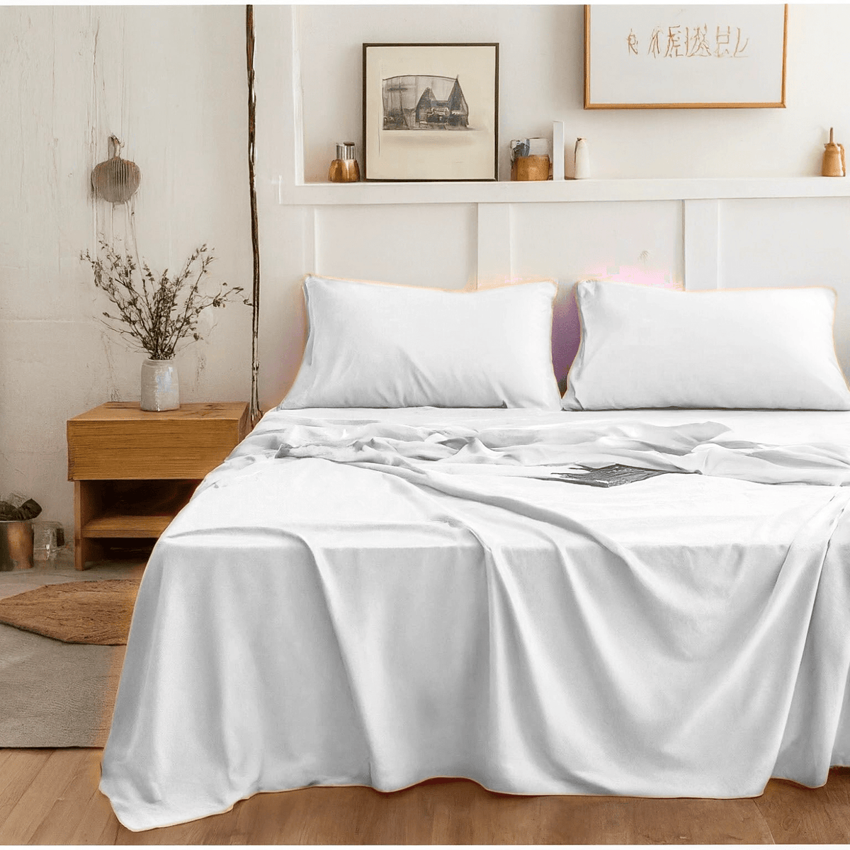 Tache Microfiber Cloud White Bed Sheet Set (505 – CW – BSS)