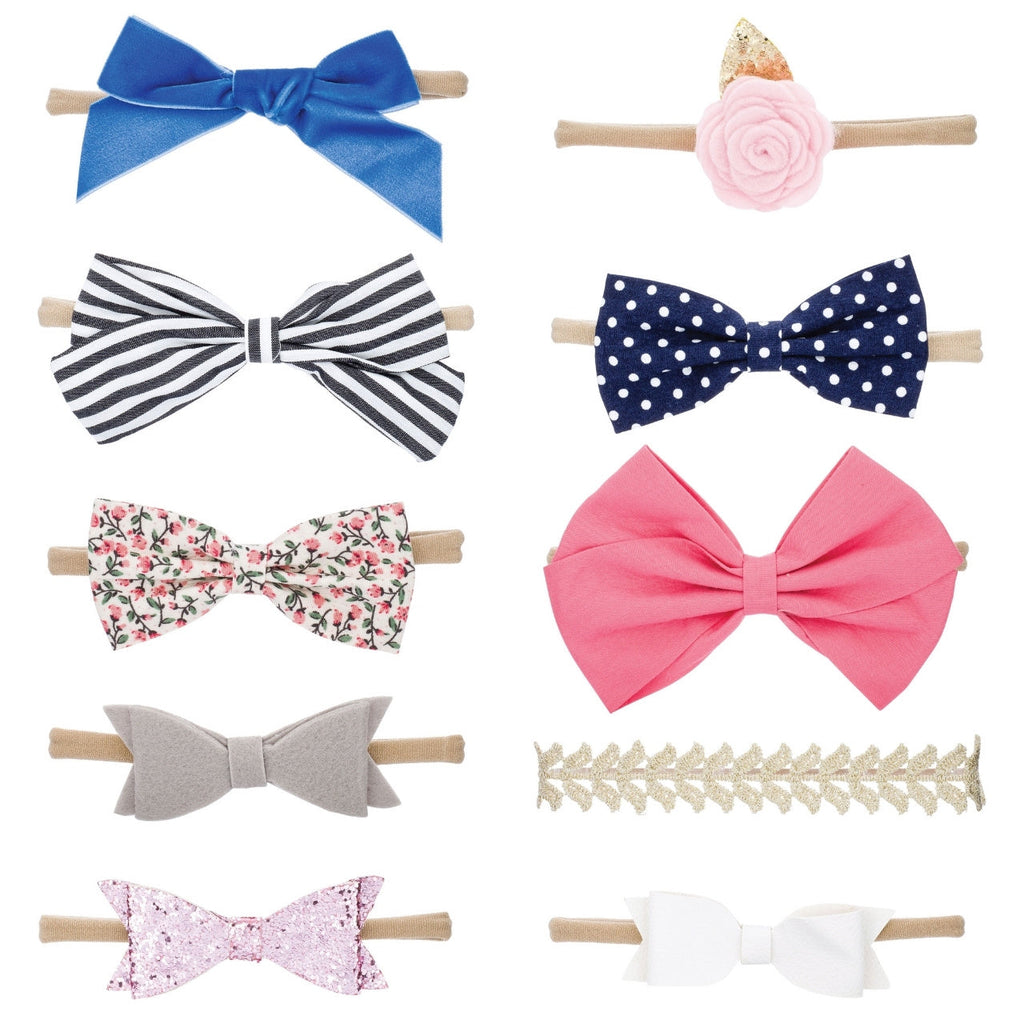 Essentials Set – Bows and Headbands – 10 Pack