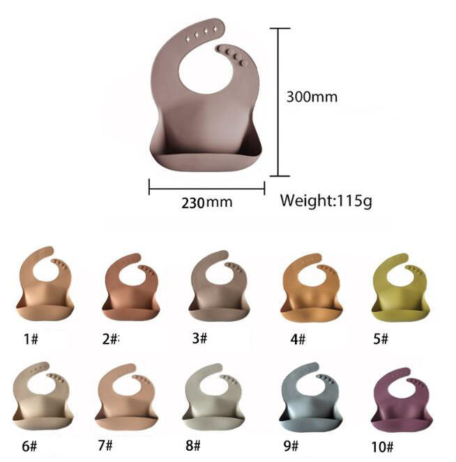 Newborns Solid silicone Baby Feeding Burp Cloth Bandana Bibs Fashionable Infant Toddler Drooling Babador Scarf Aprons Ba