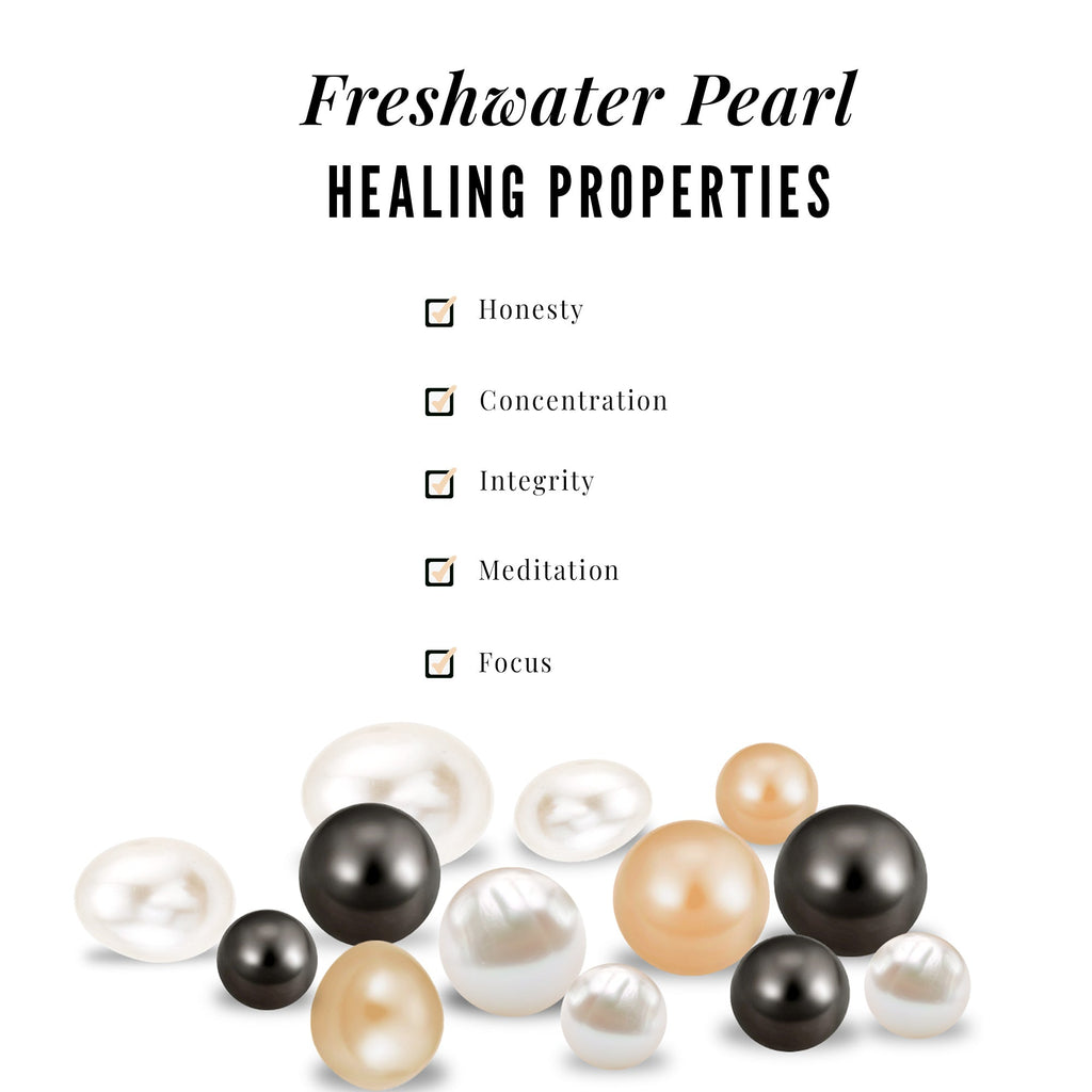Freshwater Pearl Drop Dangle Earrings With Created Emerald