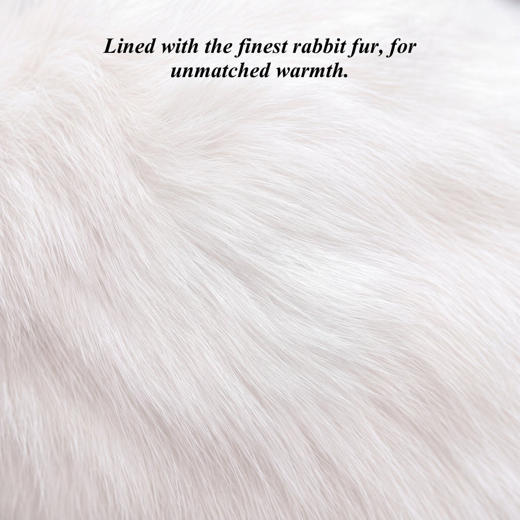 CR3302 (black) – Men’s cadet Italian rabbit fur gloves with shorter fingers