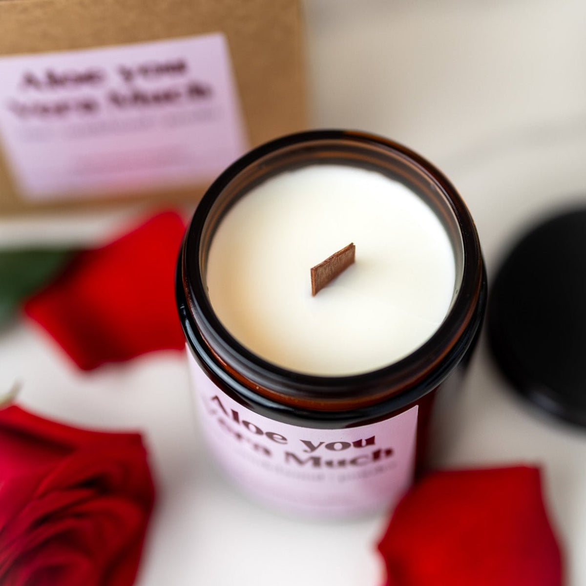 Aloe You Vera Much Candle – 8 oz Amber Jar | Funny Aloe Scented Soy Candle | Cute Gift Idea