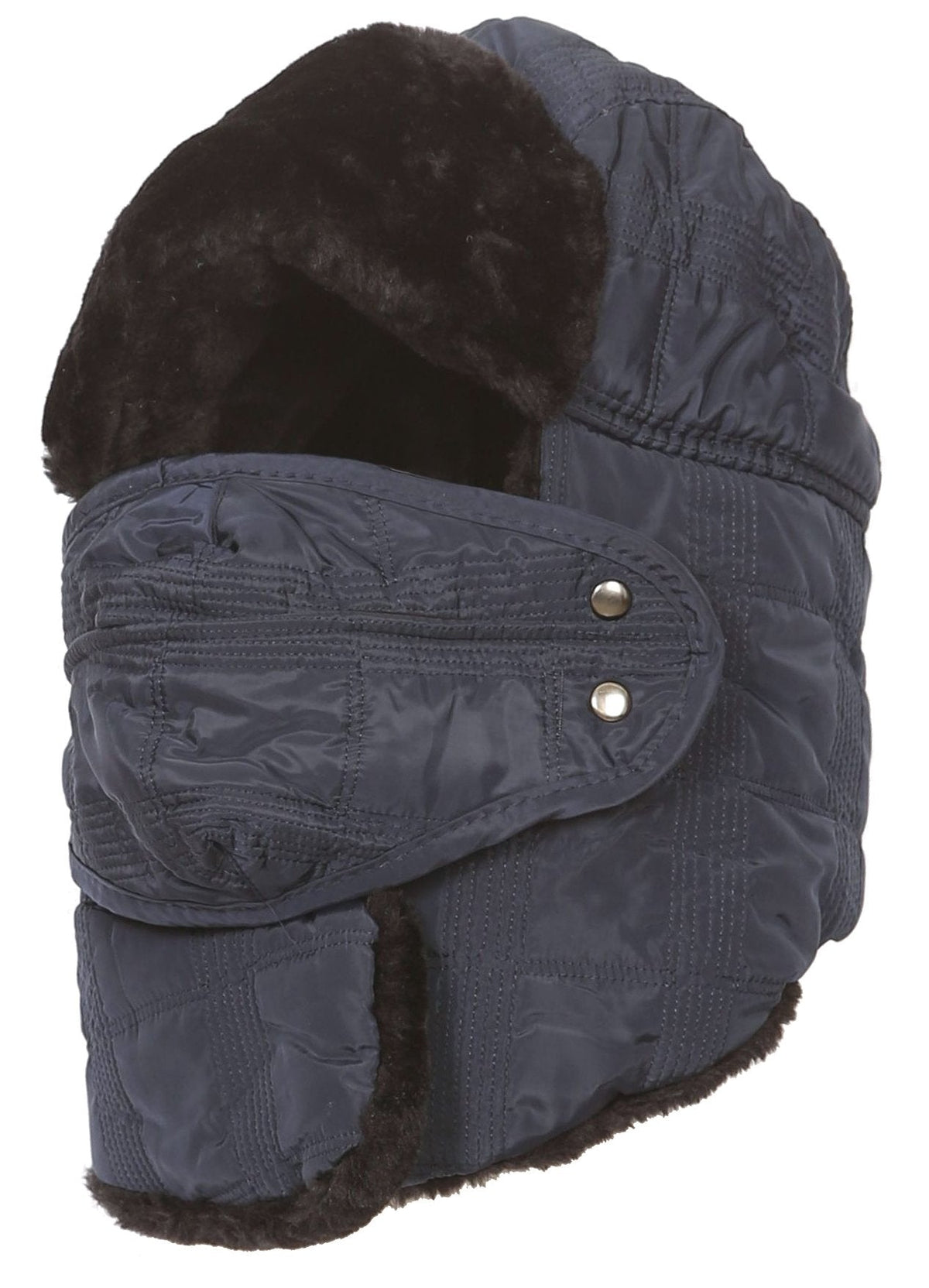 Sakkas Dab Unisex Faux Fur Ushanka Trapper Hat Chin Strap Removable Mask Russian Aviator Trooper Winter Hat for Men & Wo