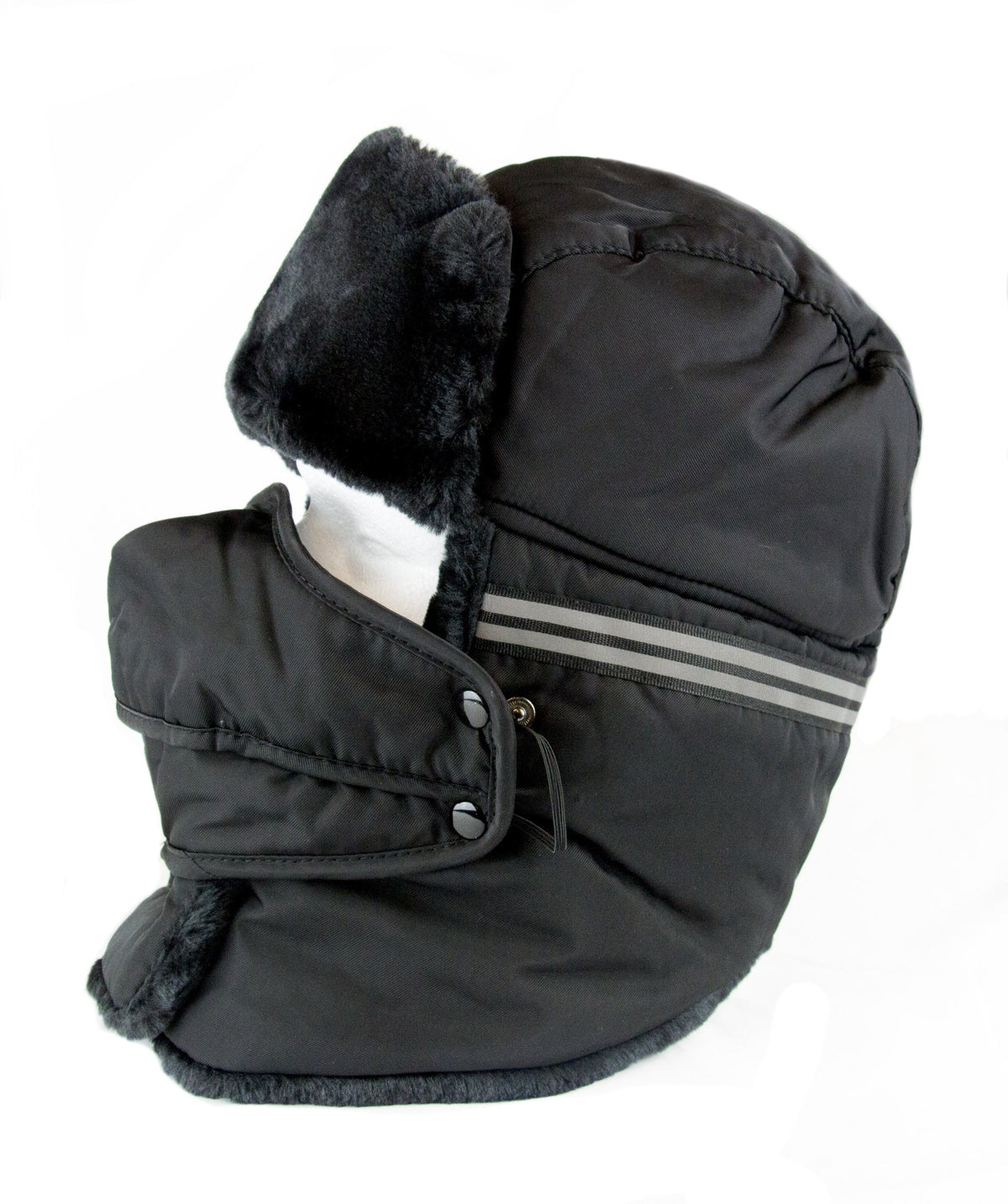 Sakkas Dab Unisex Faux Fur Ushanka Trapper Hat Chin Strap Removable Mask Russian Aviator Trooper Winter Hat for Men & Wo
