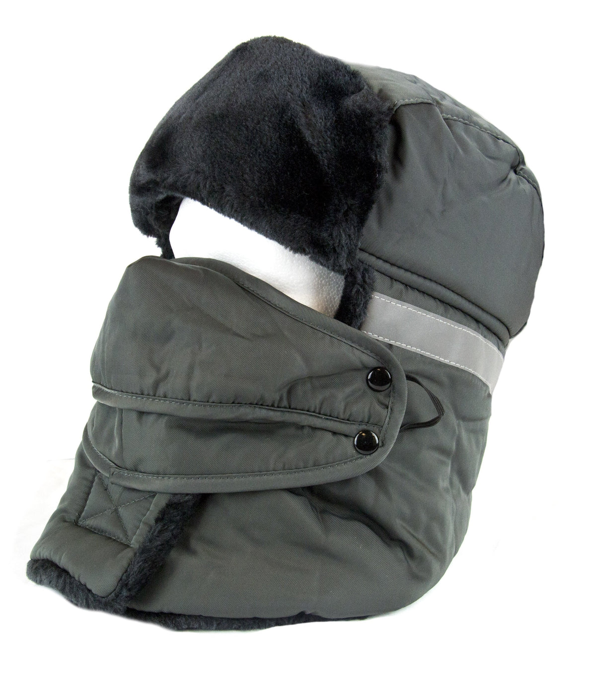 Sakkas Dab Unisex Faux Fur Ushanka Trapper Hat Chin Strap Removable Mask Russian Aviator Trooper Winter Hat for Men & Wo