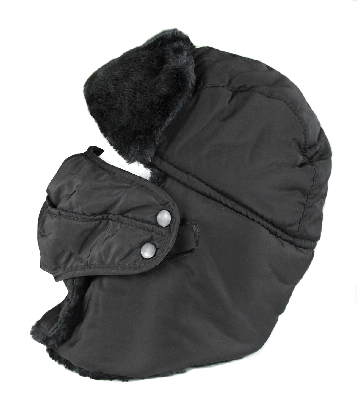 Sakkas Dab Unisex Faux Fur Ushanka Trapper Hat Chin Strap Removable Mask Russian Aviator Trooper Winter Hat for Men & Wo