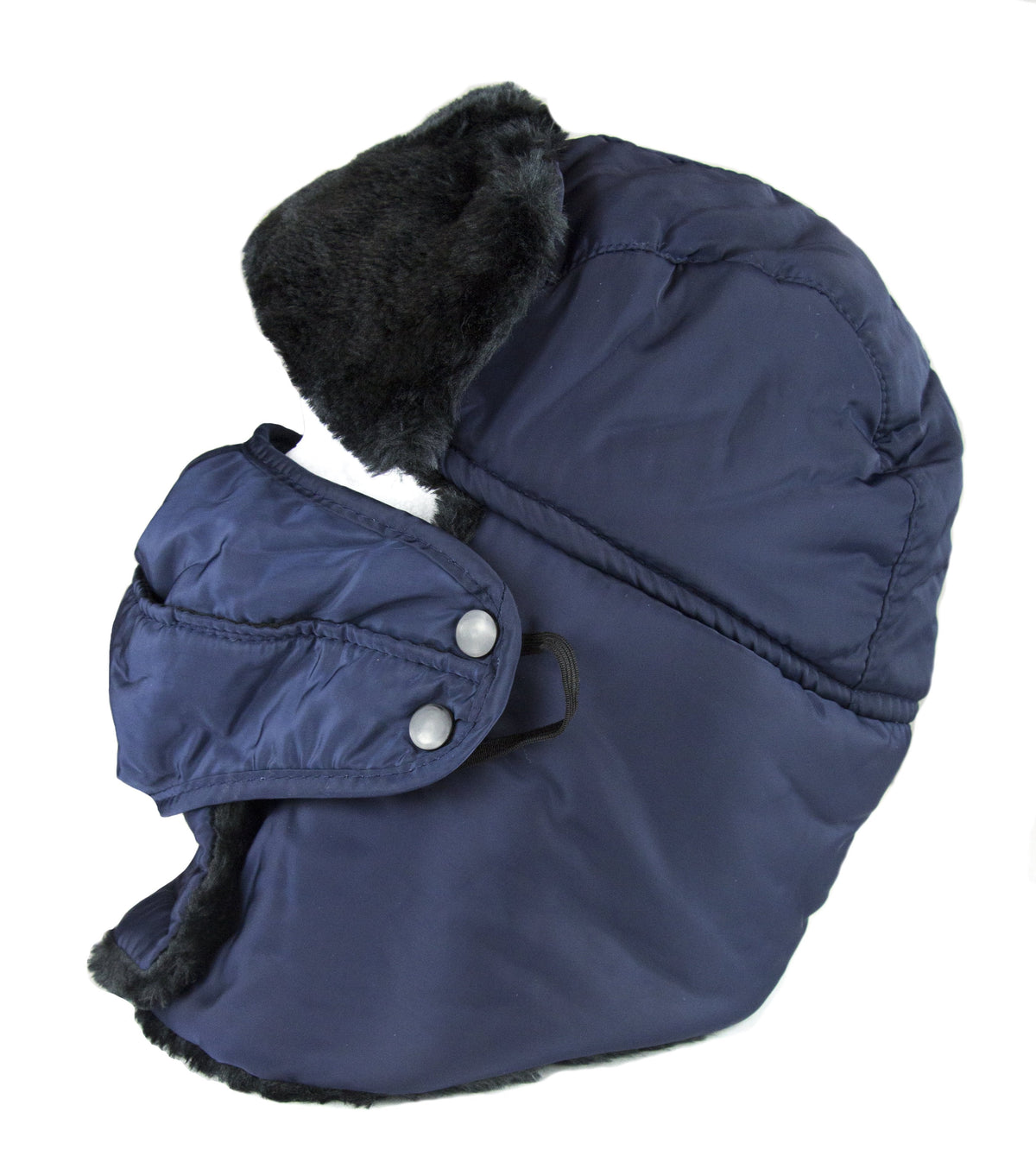 Sakkas Dab Unisex Faux Fur Ushanka Trapper Hat Chin Strap Removable Mask Russian Aviator Trooper Winter Hat for Men & Wo