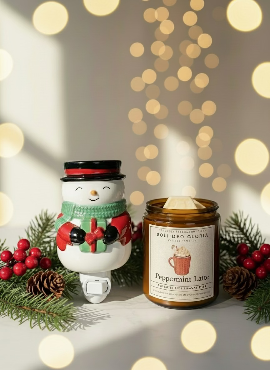 Snowman Warmer & Peppermint Latte Wax Melts | Limited Bundle