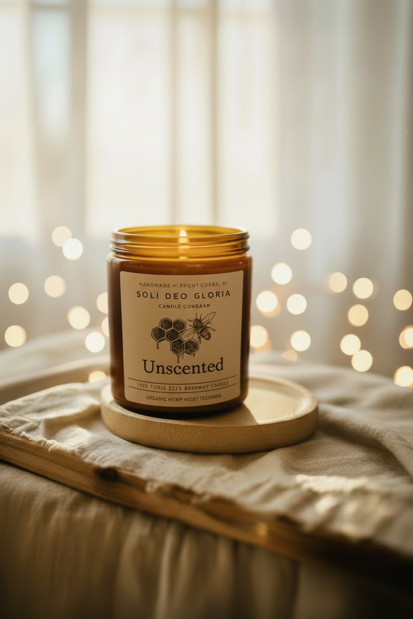Unscented Beeswax Candle | Fragrance – Free Clean Burning Candle